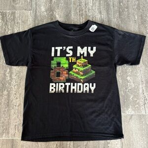 Pixel Gamer Birthday Tee Youth M • 8th Birthday Shirt • Minecraft Style Boys